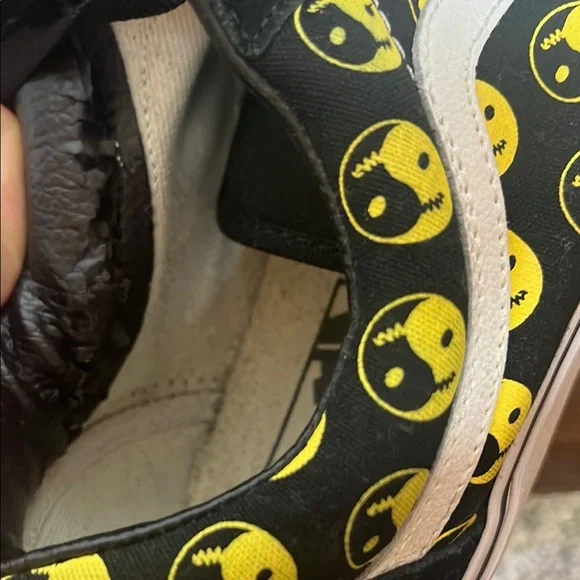 Vans Old Skool Daze Later Sappy Face Black and Yellow Ying Yang Sneakers - Picture 6 of 12